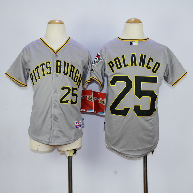 Youth Pittsburgh Pirates #25 Polanco Grey MLB Jerseys->women mlb jersey->Women Jersey
